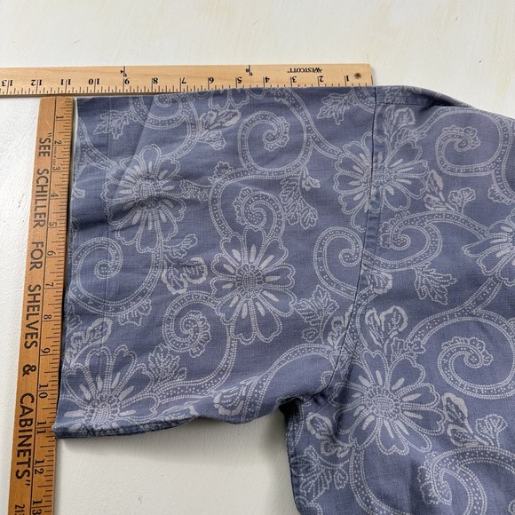 VTG Abercrombie‎ & Fitch Mens Short Sleeve Linen Shirt Large Purple Floral Y2K - Picture 10 of 13